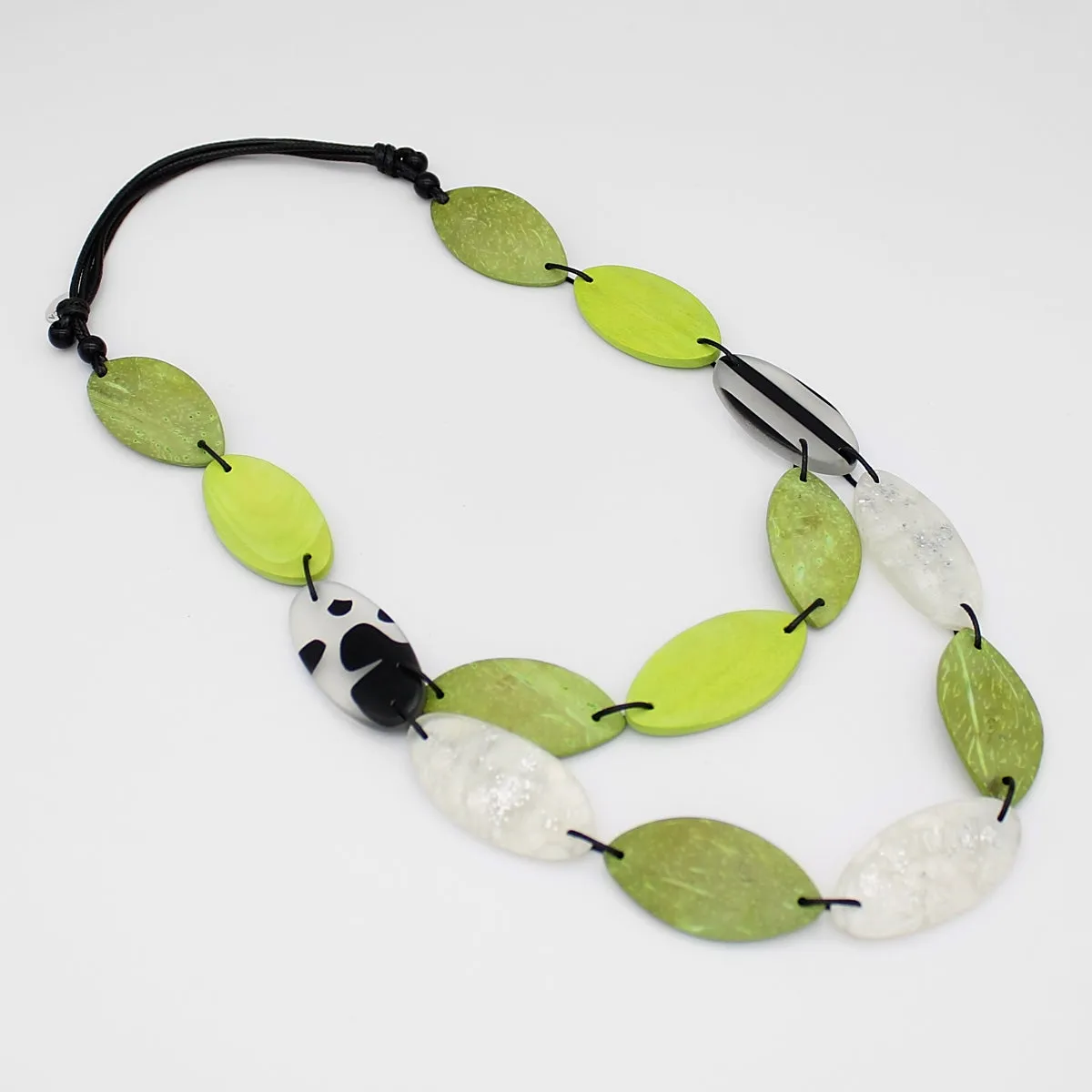 Lime Emerson Ellipse Bead Necklace