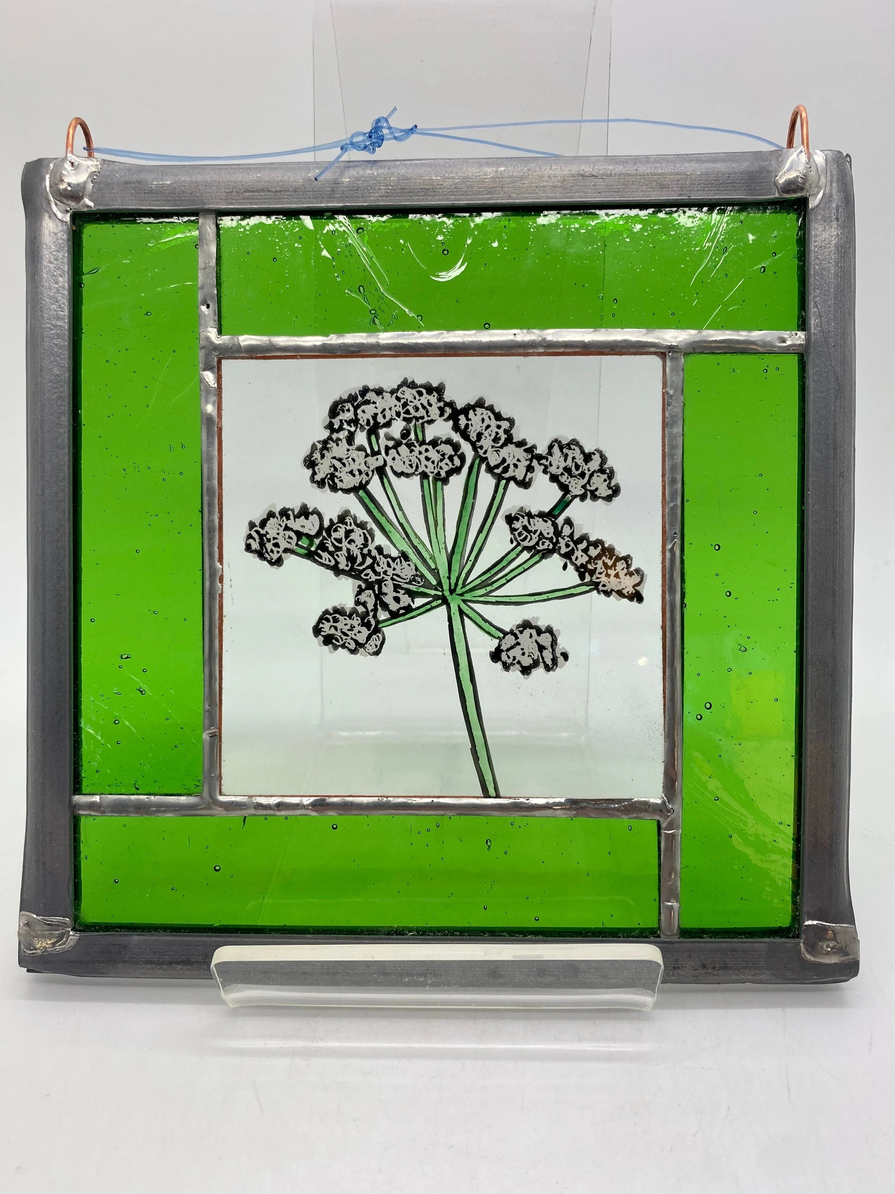 Liz Dart Stained Glass cow parsley panel (LD)