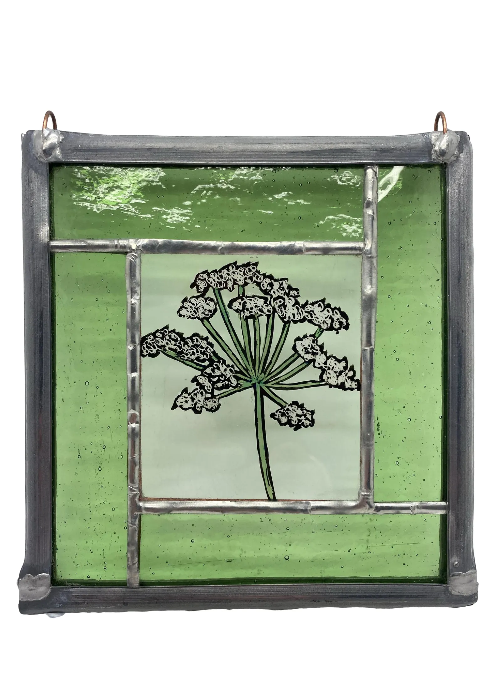 Liz Dart Stained Glass cow parsley panel (LD)