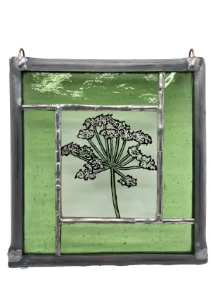 Liz Dart Stained Glass cow parsley panel (LD)