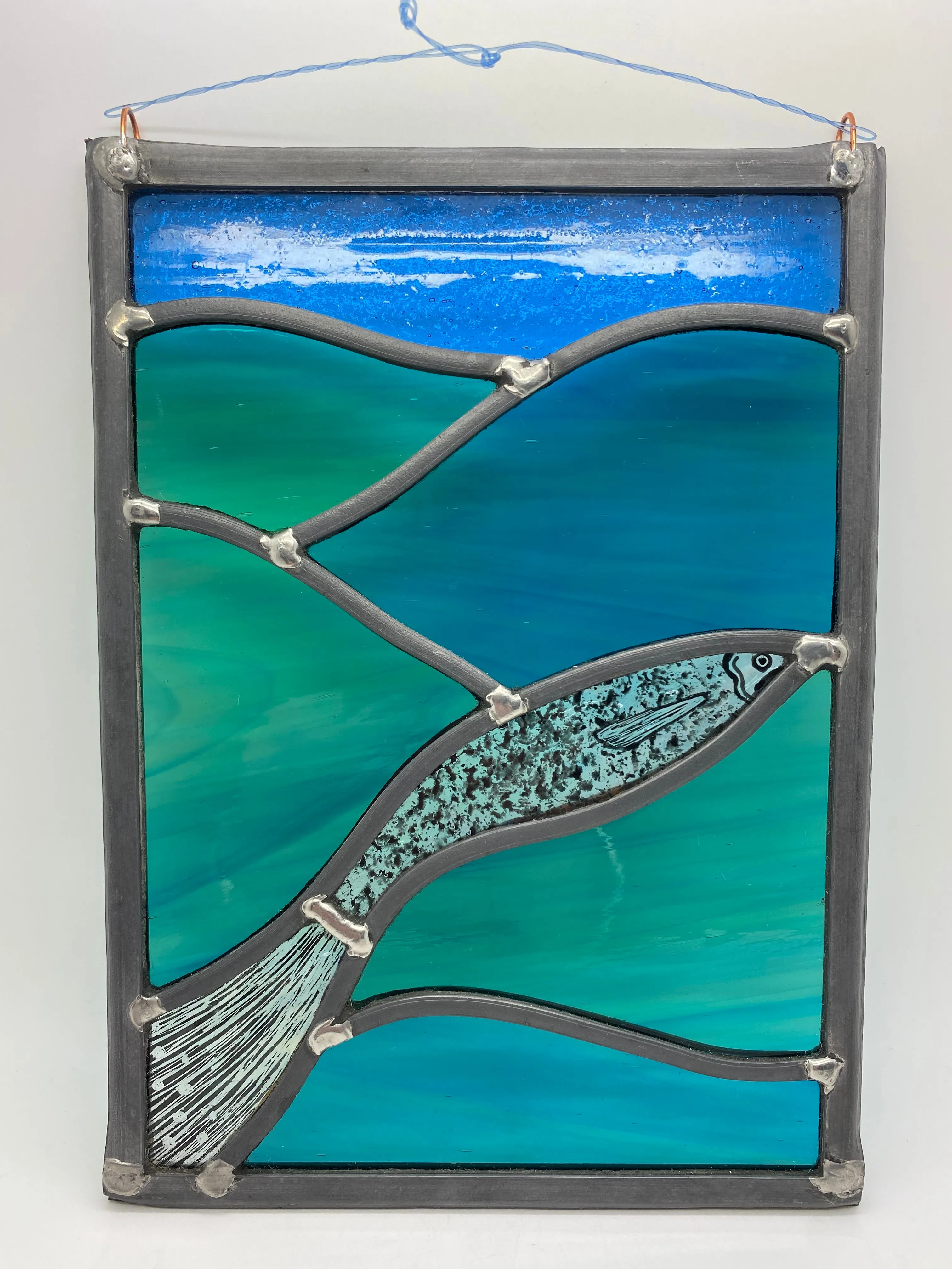 Liz Dart Stained Glass fish panel (LD)