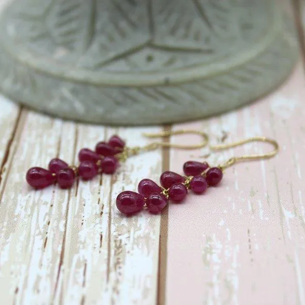 Love Drop Ruby Earrings