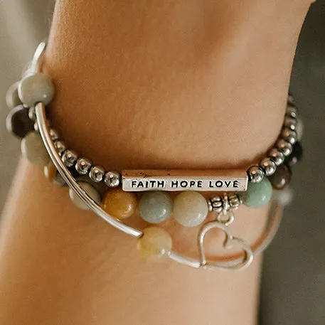 Love | Soft Bangle Charm Bracelet | Amethyst - Inspiration