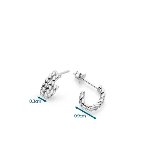 Marina Rope Stud Hoop Earrings