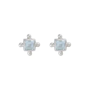 Mini Gia Blue Topaz Silver Studs