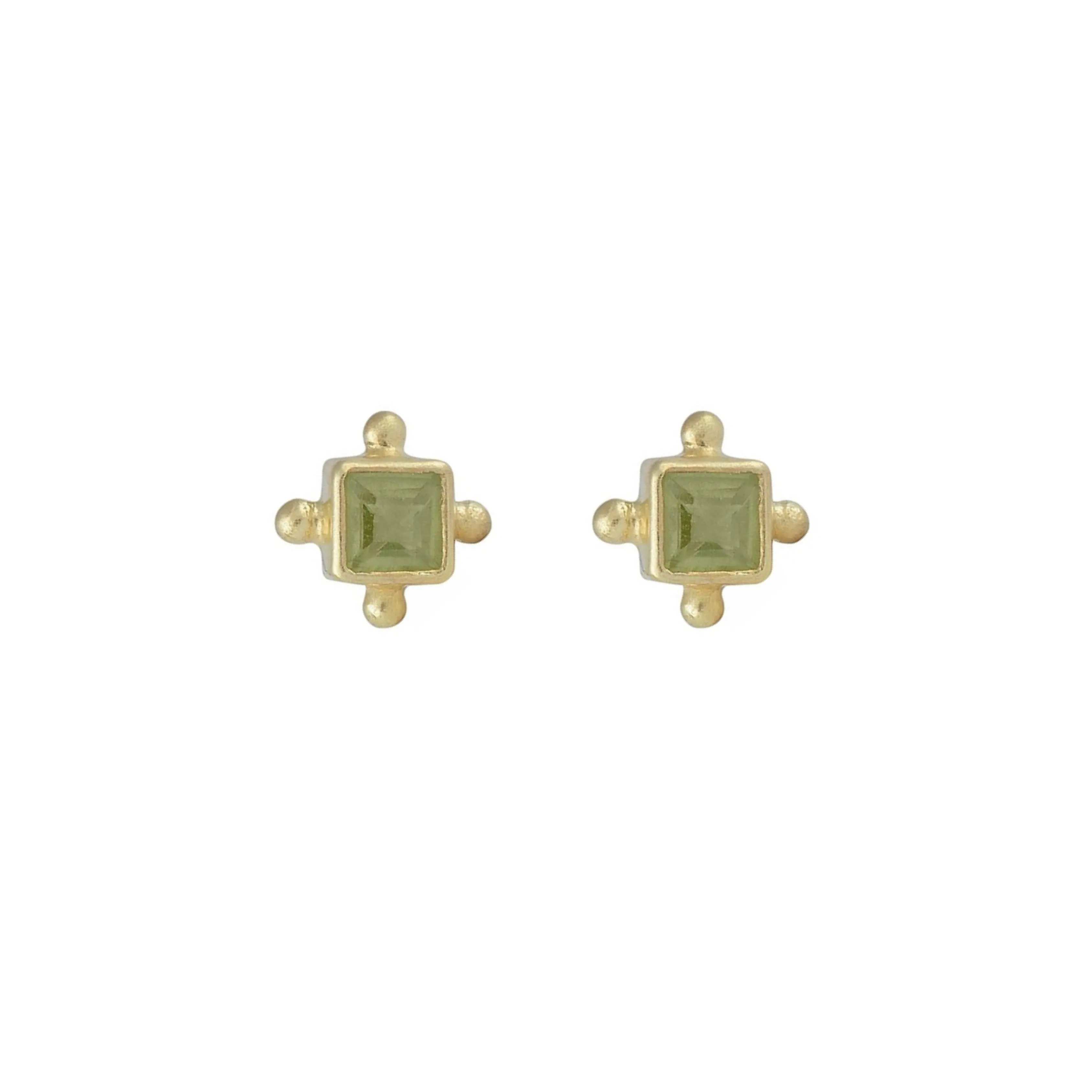 Mini Gias Gold Peridot Studs