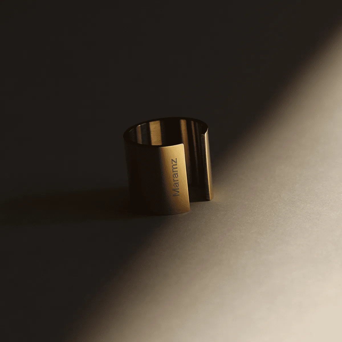 Minimally-Edgy 18k Gold-Plated Ring