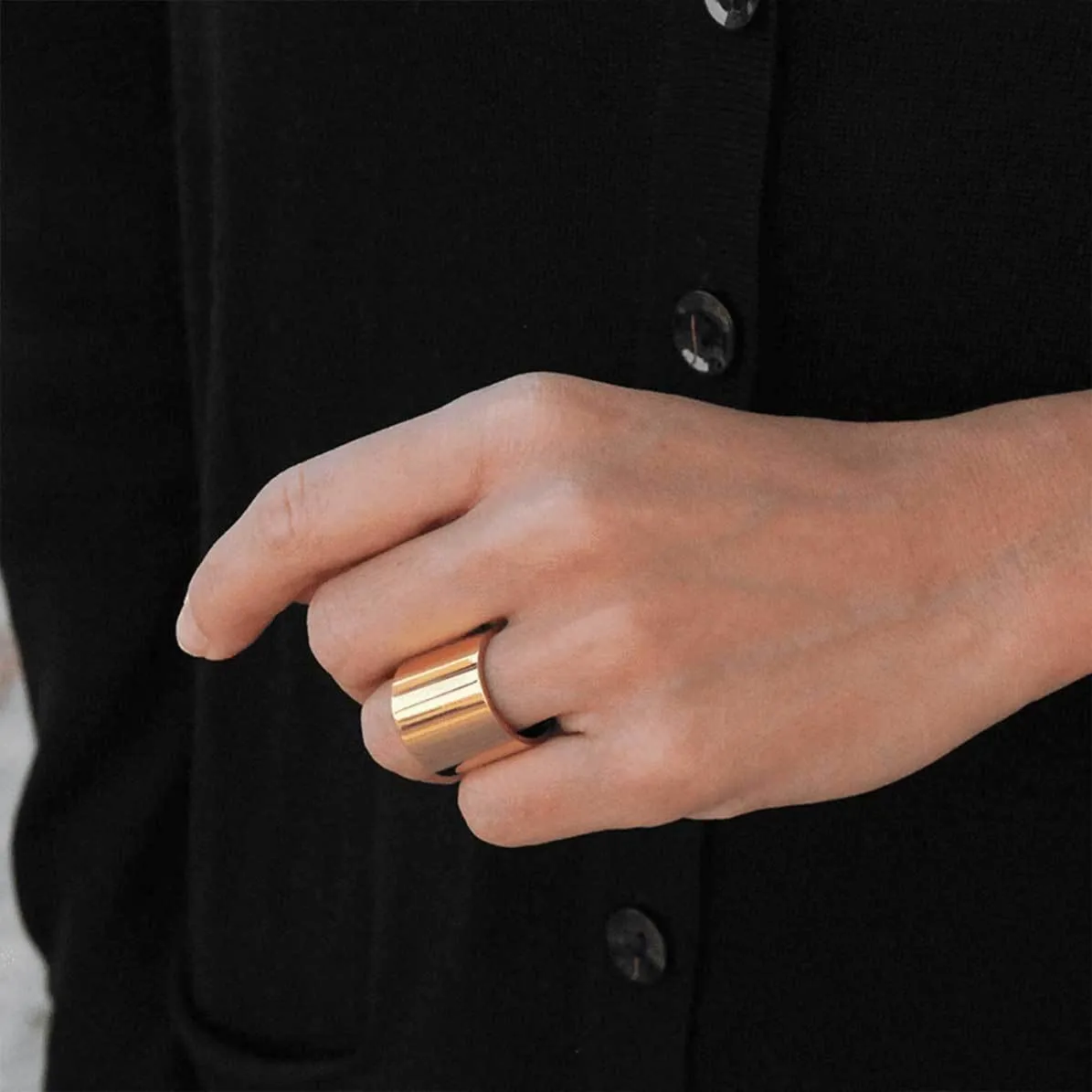 Minimally-Edgy 18k Gold-Plated Ring