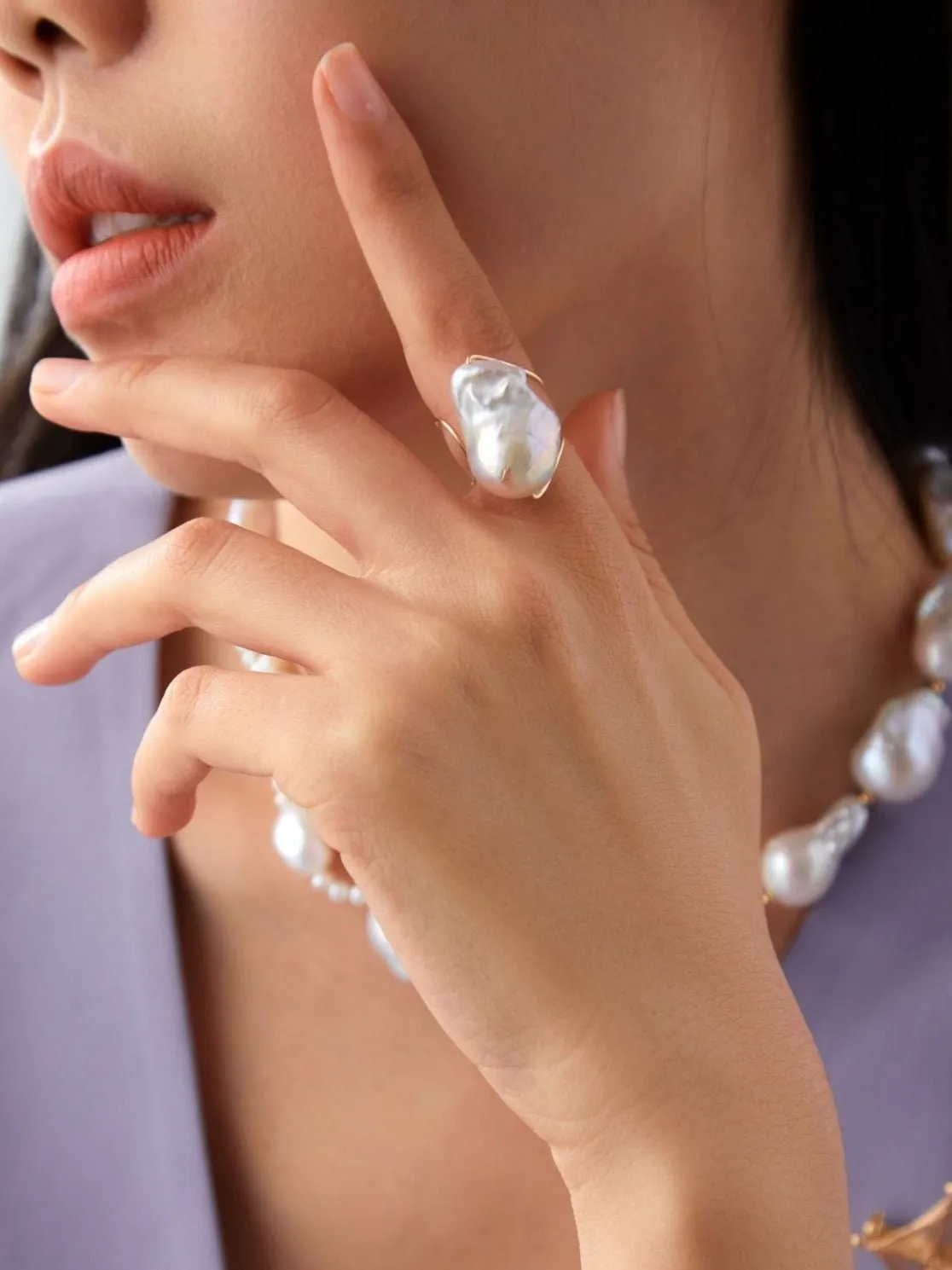 Miracle Series Minimalist Open Baroque Pearl Ring