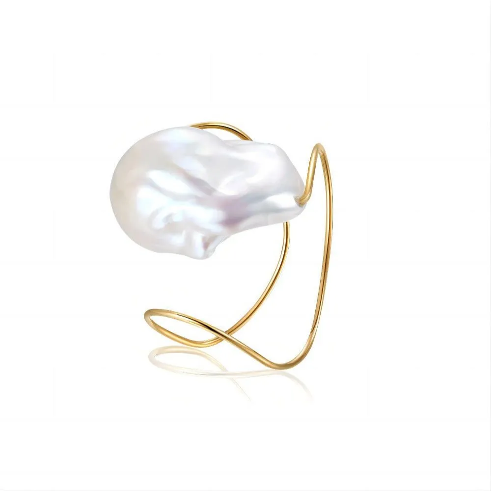 Miracle Series Minimalist Open Baroque Pearl Ring