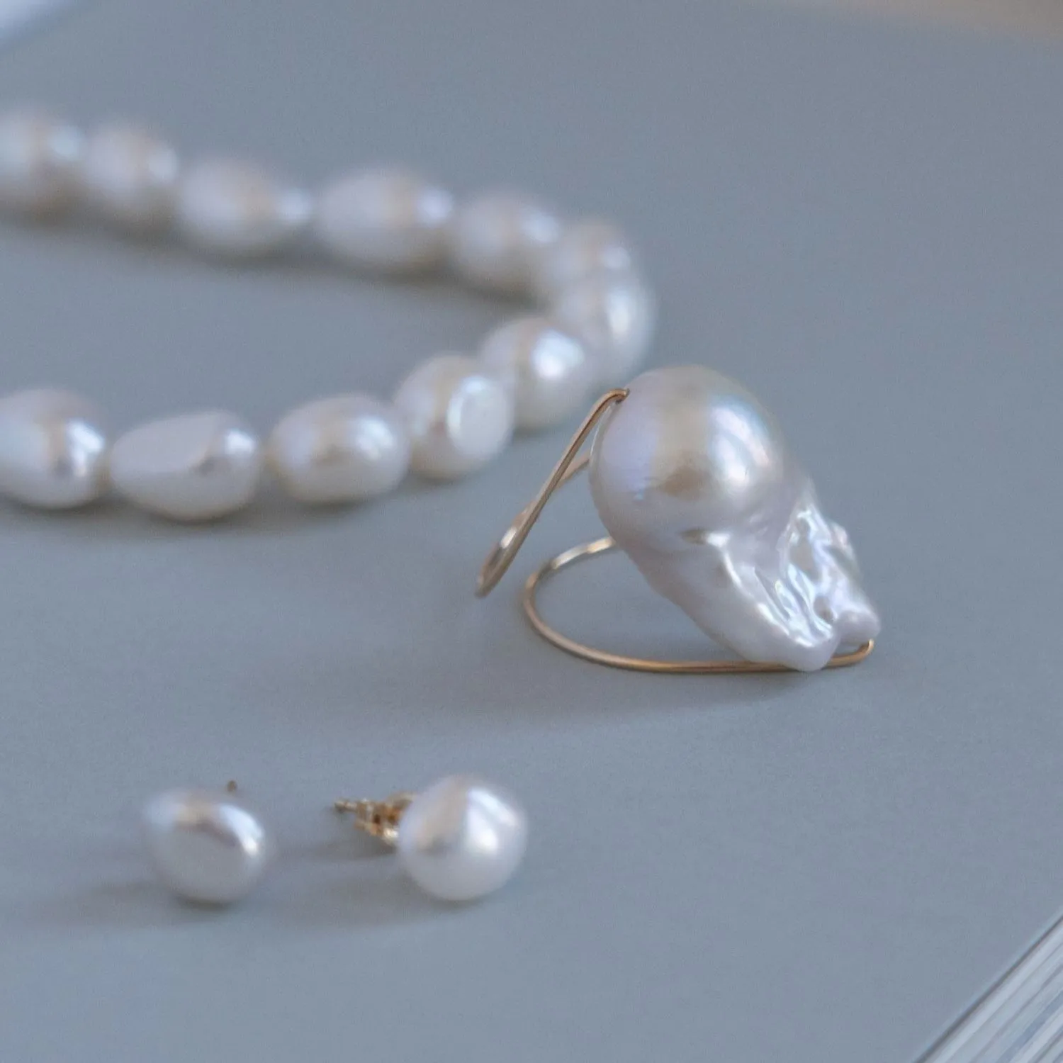 Miracle Series Minimalist Open Baroque Pearl Ring