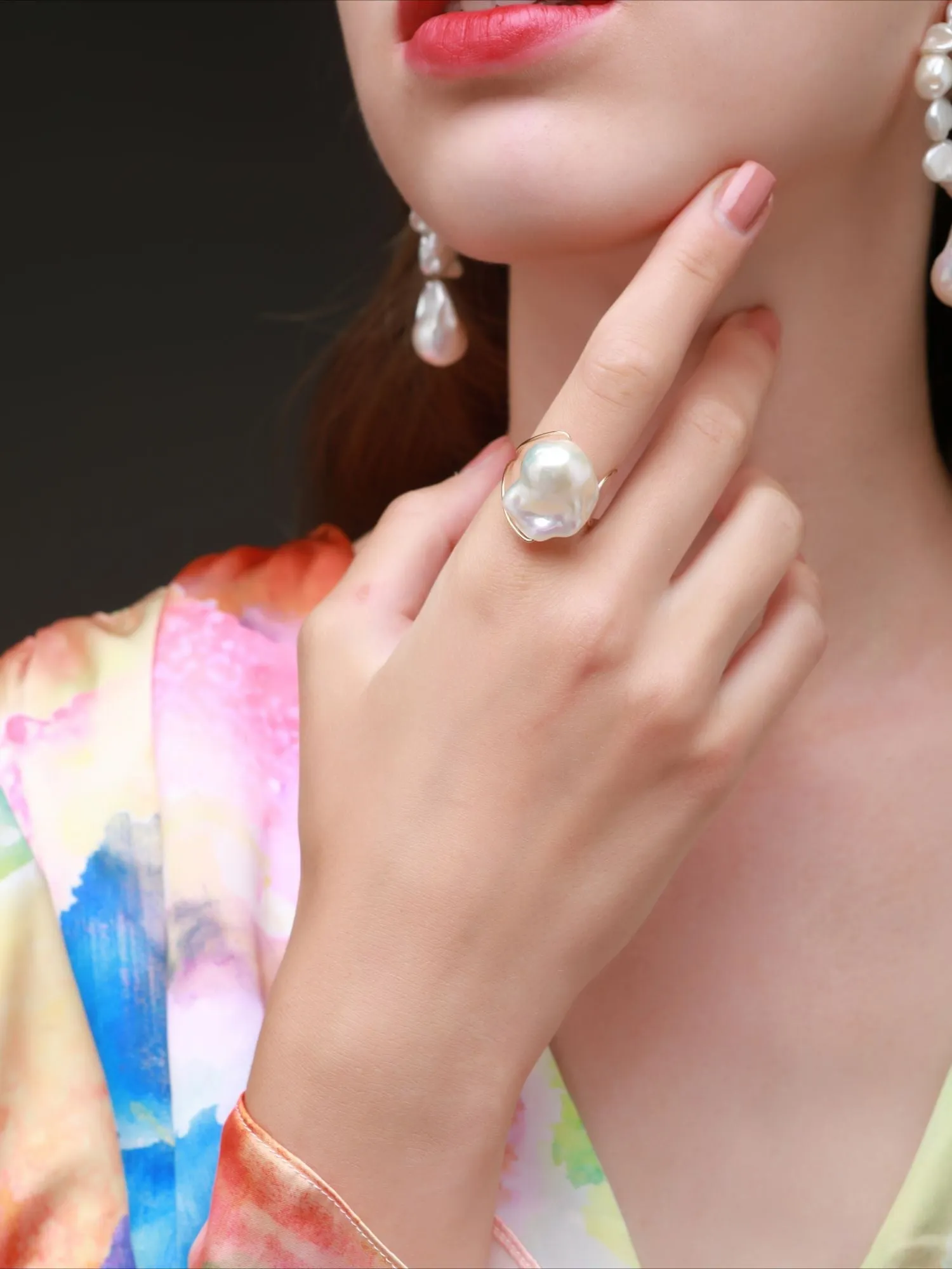 Miracle Series Minimalist Open Baroque Pearl Ring