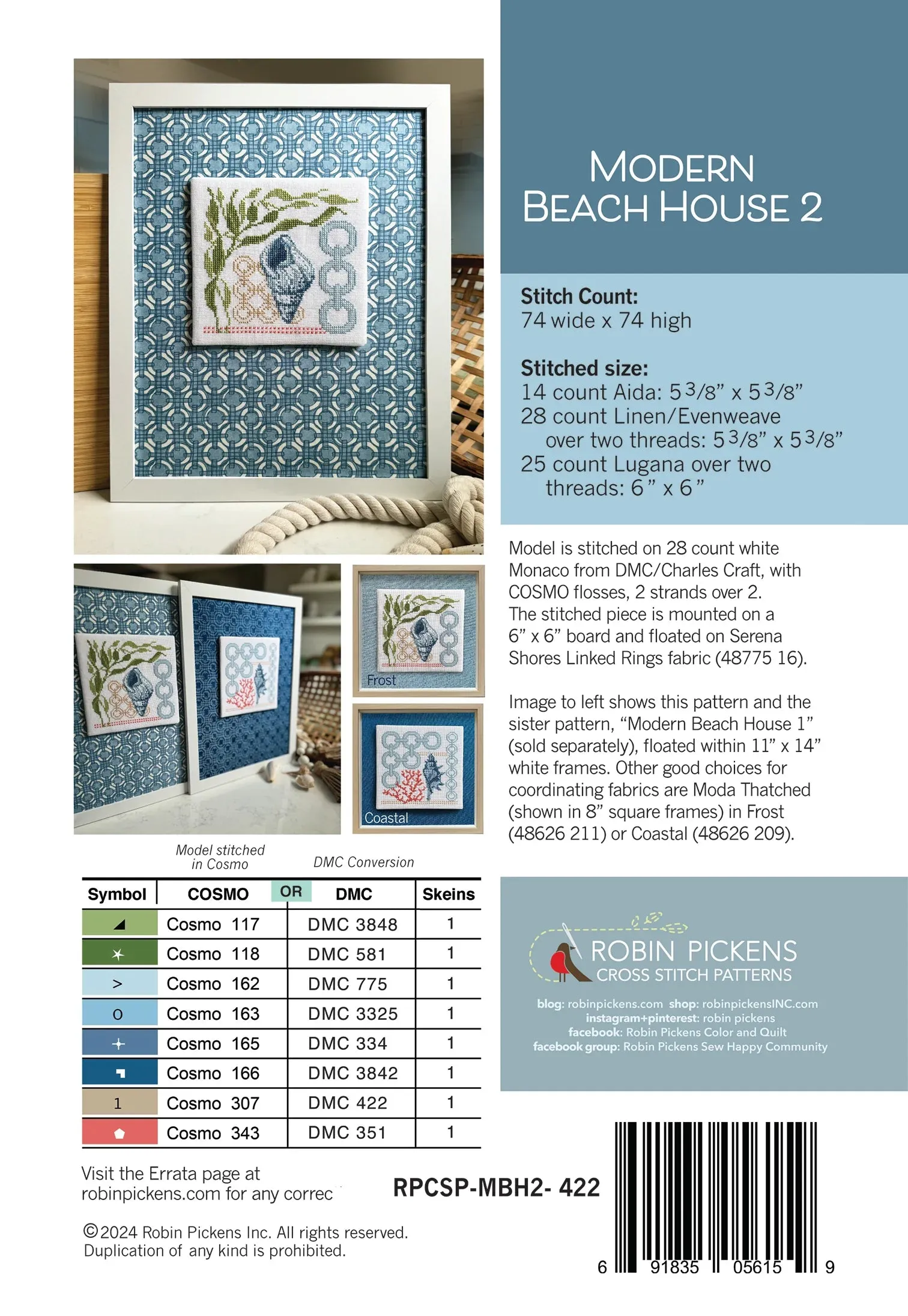 Modern Beach House 2 - Robin Pickens Cross Stitch Patterns