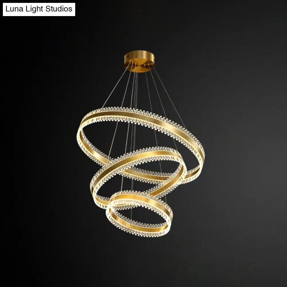 Modern Interlace Rings Chandelier - Metal Pendant Light for Living Room