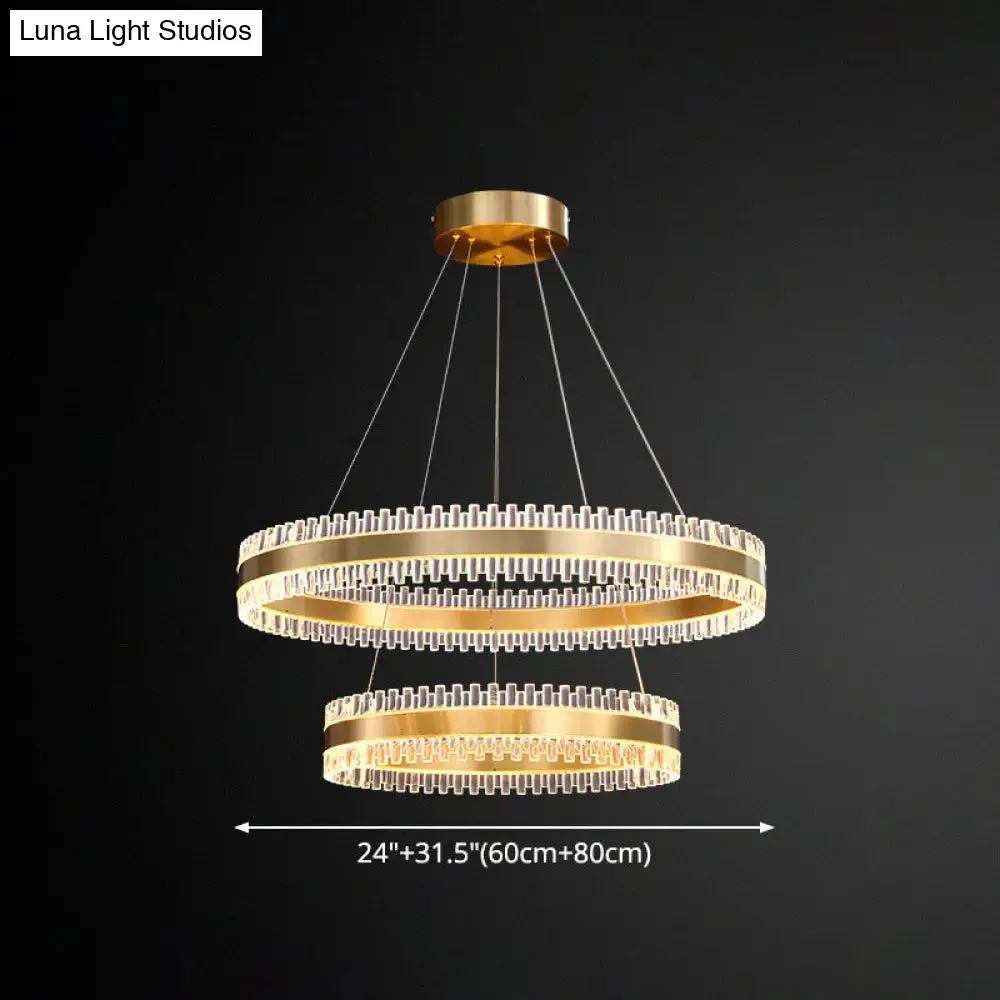 Modern Interlace Rings Chandelier - Metal Pendant Light for Living Room