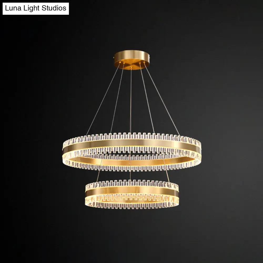 Modern Interlace Rings Chandelier - Metal Pendant Light for Living Room