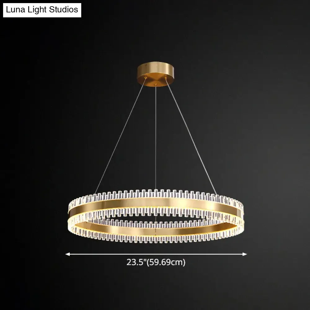 Modern Interlace Rings Chandelier - Metal Pendant Light for Living Room