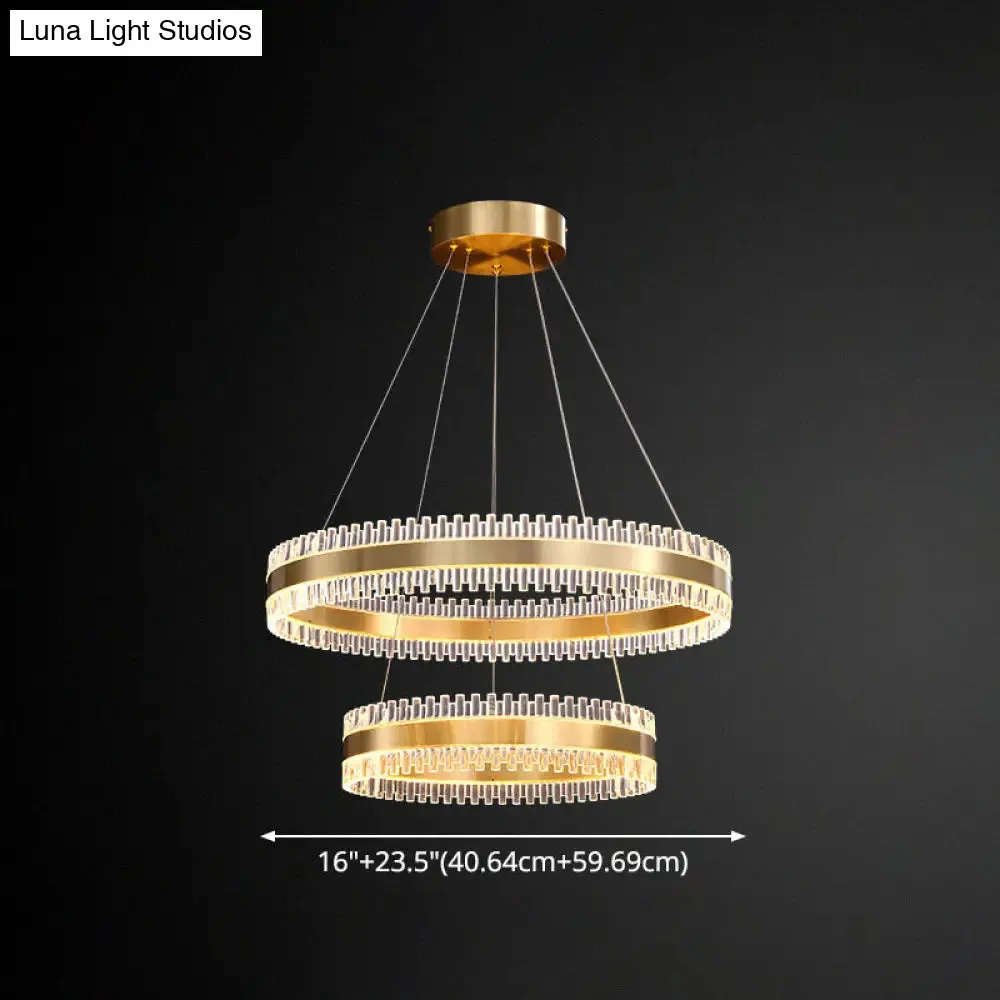 Modern Interlace Rings Chandelier - Metal Pendant Light for Living Room