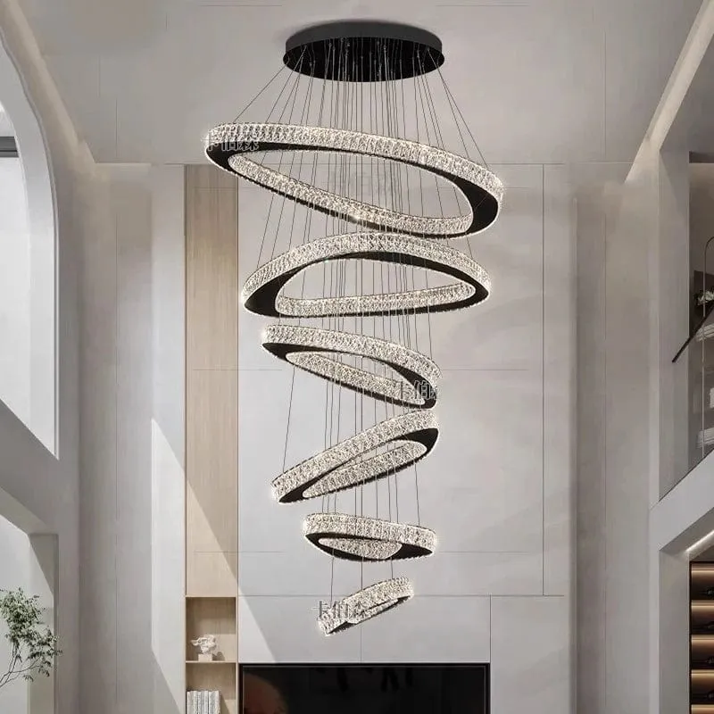 Modern Luxury Crystal Chandelier - Rings Design