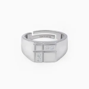 Modern Silver Men's Ring