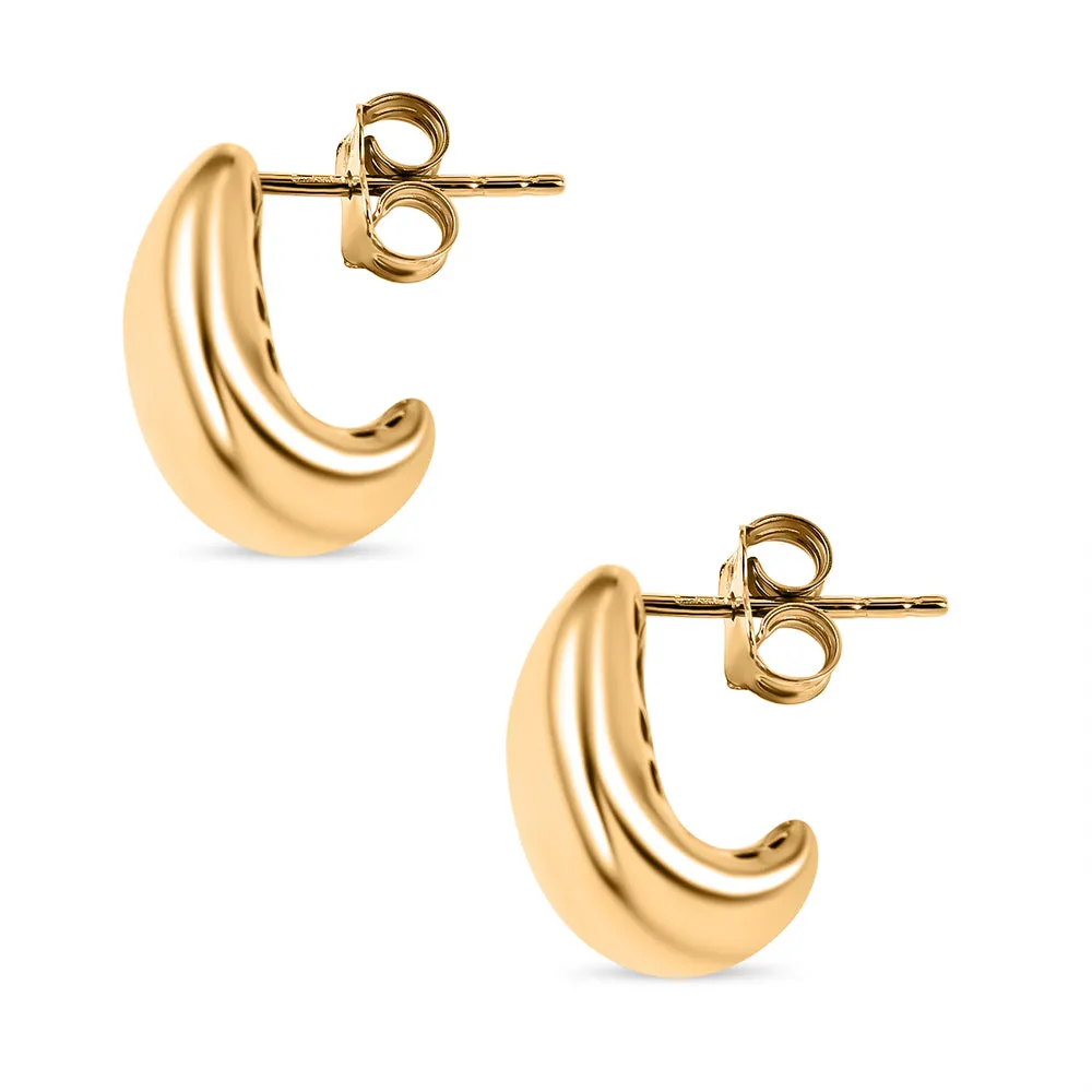 Molto Wave Hoops in 9K Gold