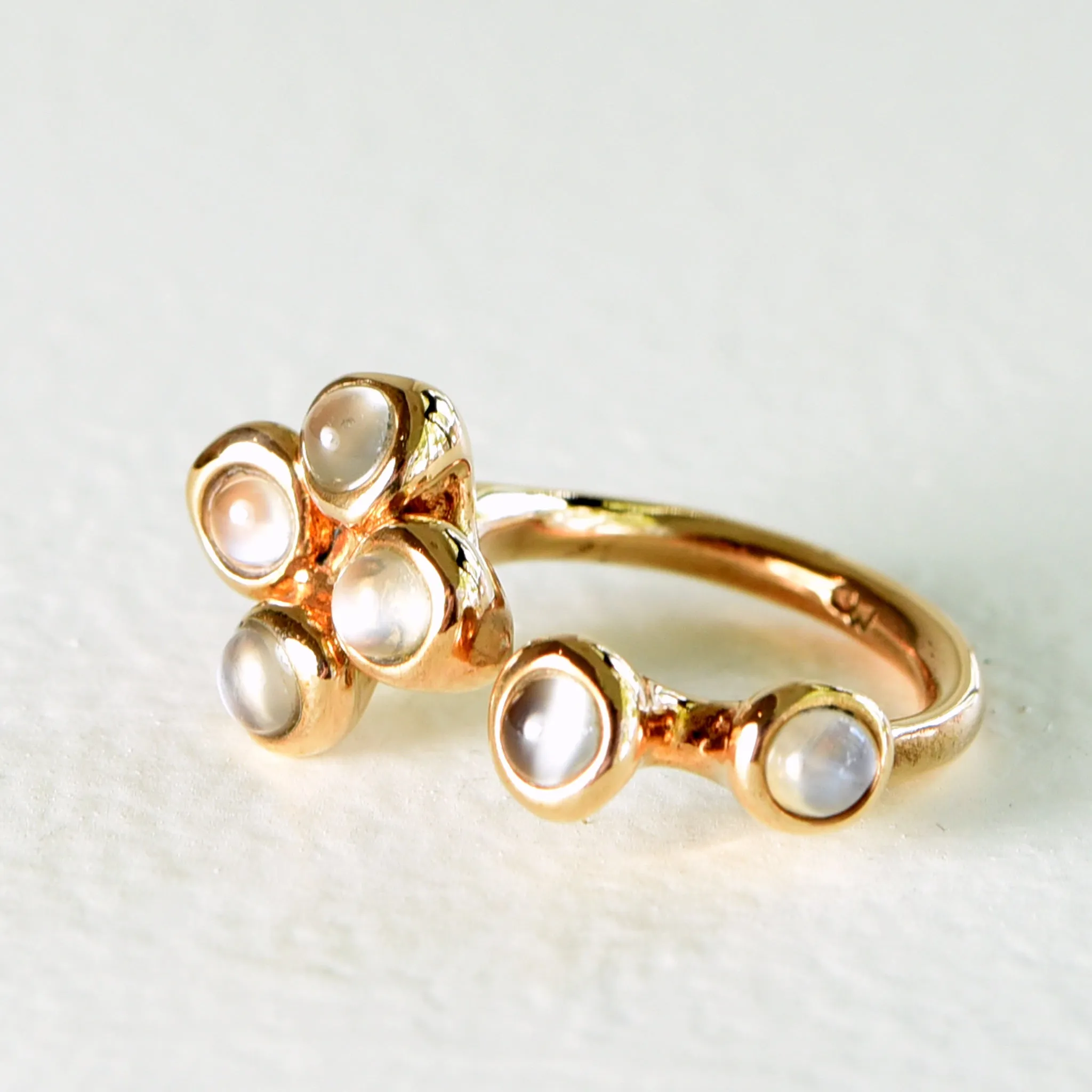 Monica Castiglioni Pistillini 28 Bronze & Moonstone Ring