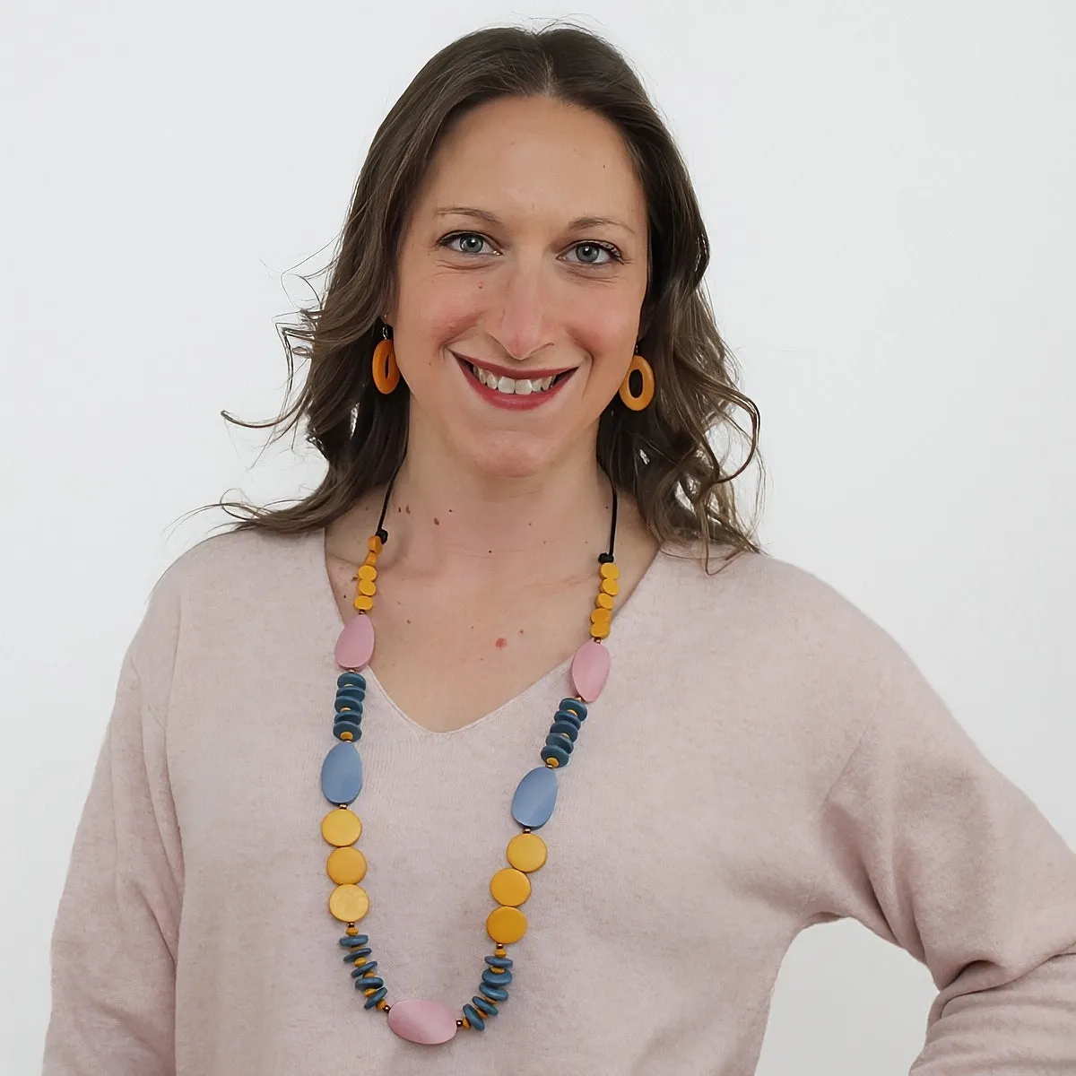 Multi-Color Wooden Tiggy Necklace