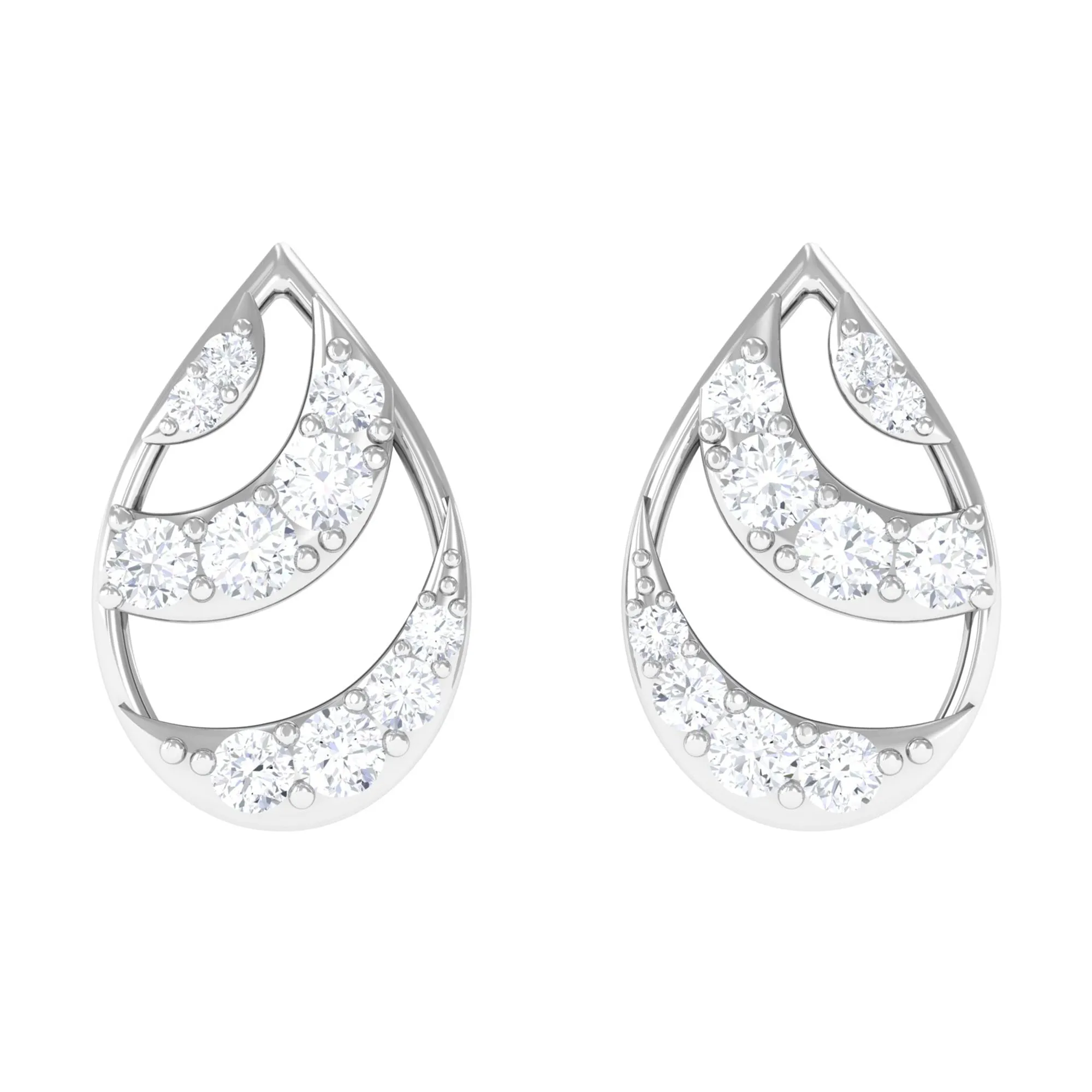 Natural Diamond Minimal Teardrop Stud Earrings