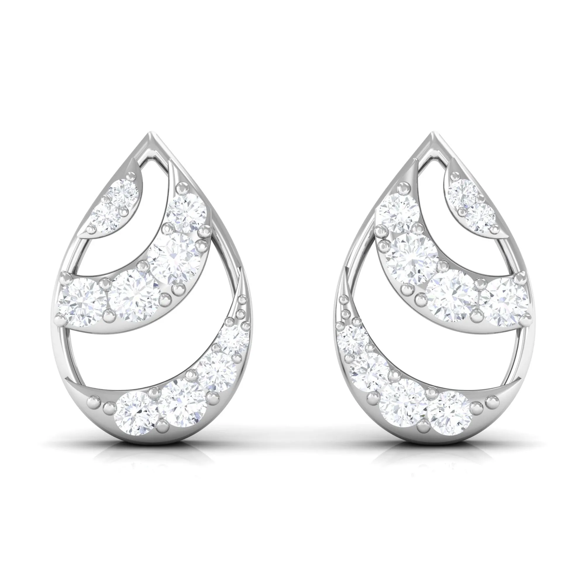 Natural Diamond Minimal Teardrop Stud Earrings