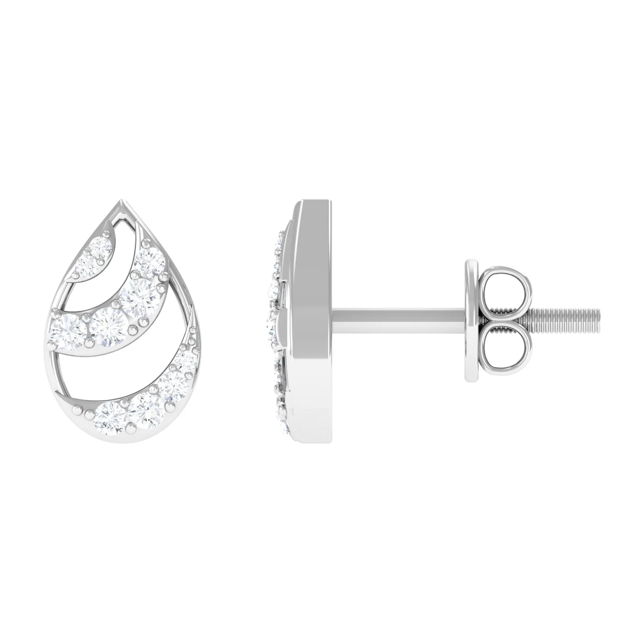 Natural Diamond Minimal Teardrop Stud Earrings