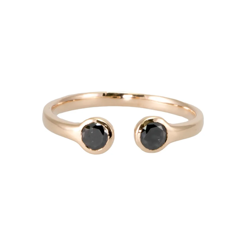 Open Black Diamond Ring