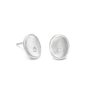 Oval Studs with Diamonds