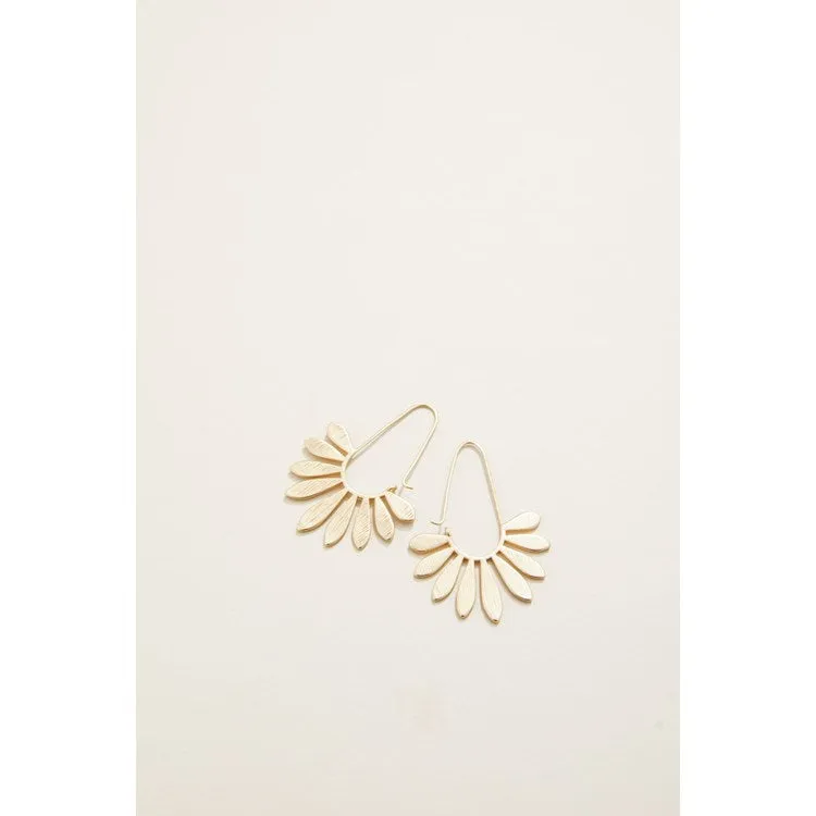 Palmetto Hoop Earrings Gold