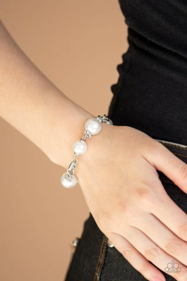 Paparazzi Bracelet ~ Boardroom Baller - White