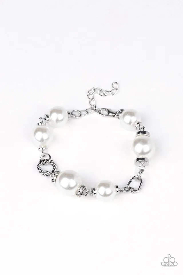 Paparazzi Bracelet ~ Boardroom Baller - White