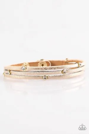 Paparazzi Bracelet ~ Drop A SHINE - Gold