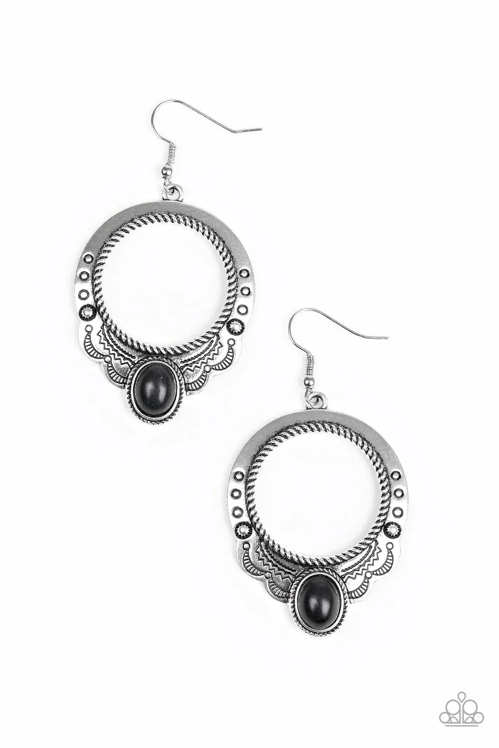 Paparazzi Earring ~ Natural Springs - Black