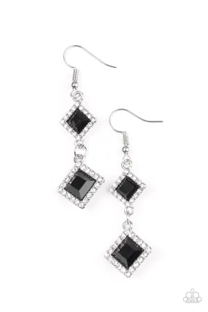 Paparazzi Earring ~ Timelessly Times Square - Black