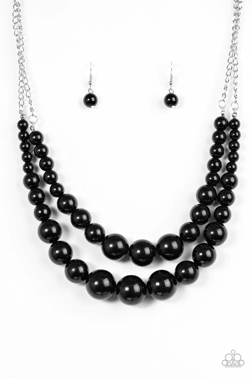 Paparazzi Necklace ~ Full BEAD Ahead! - Black