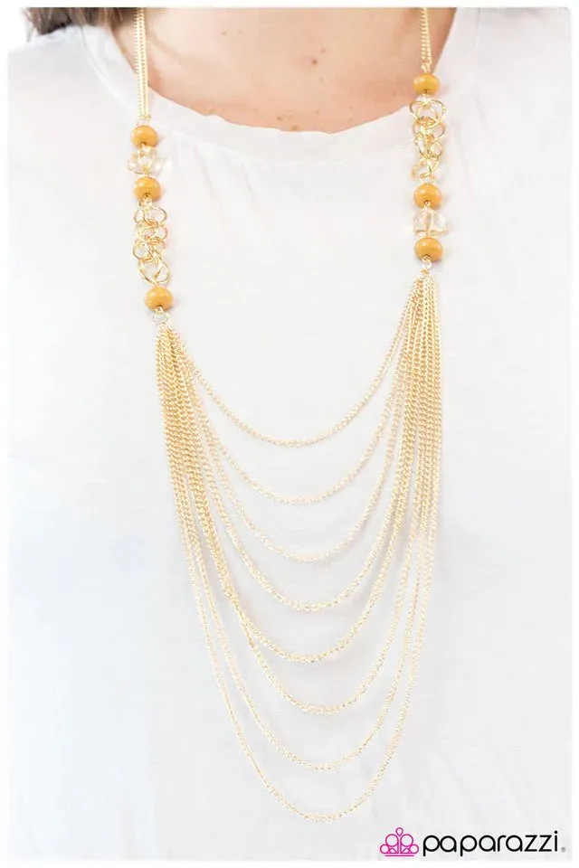 Paparazzi Necklace ~ The 8th Wonder - Yellow