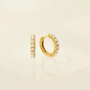 Pearl 15mm Hoop Earrings