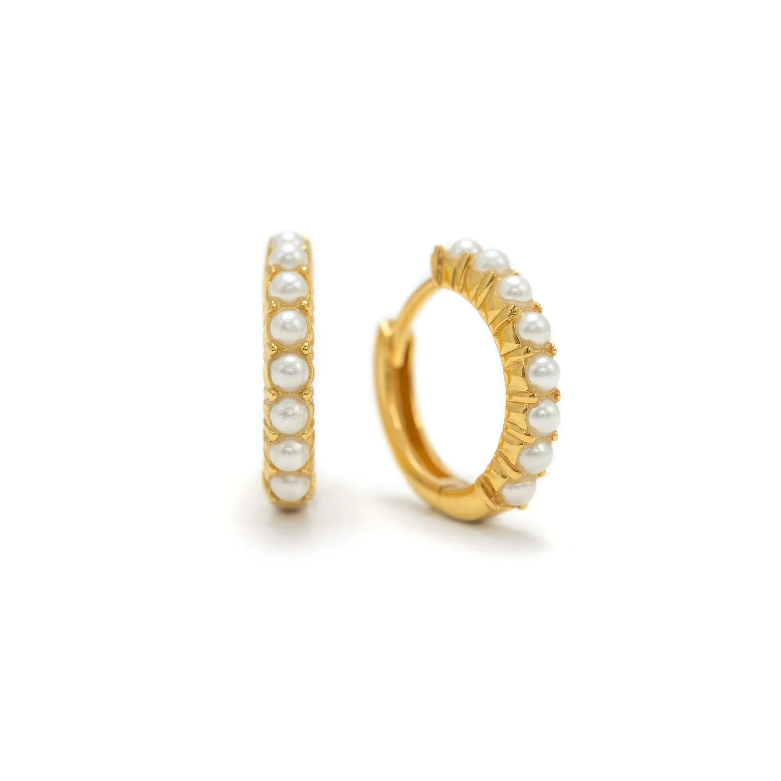 Pearl 15mm Hoop Earrings