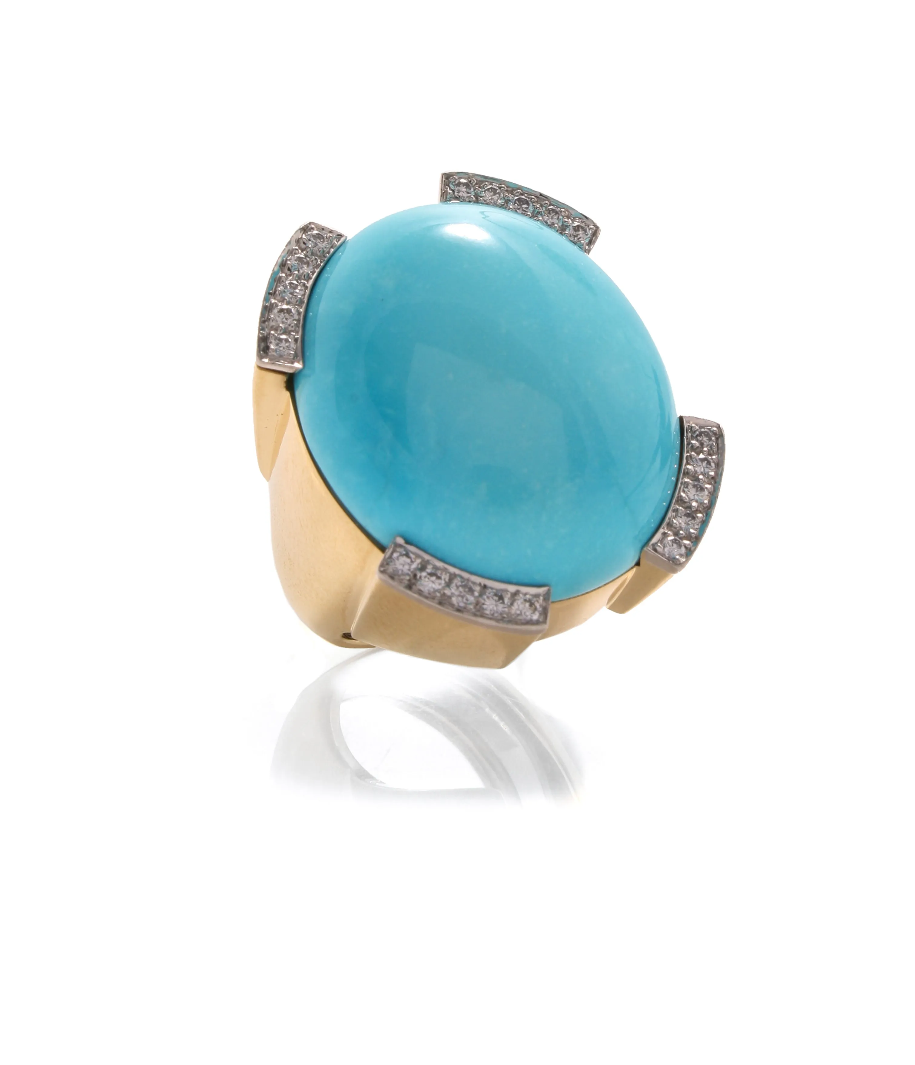 Pool Ring, Turquoise, Diamonds