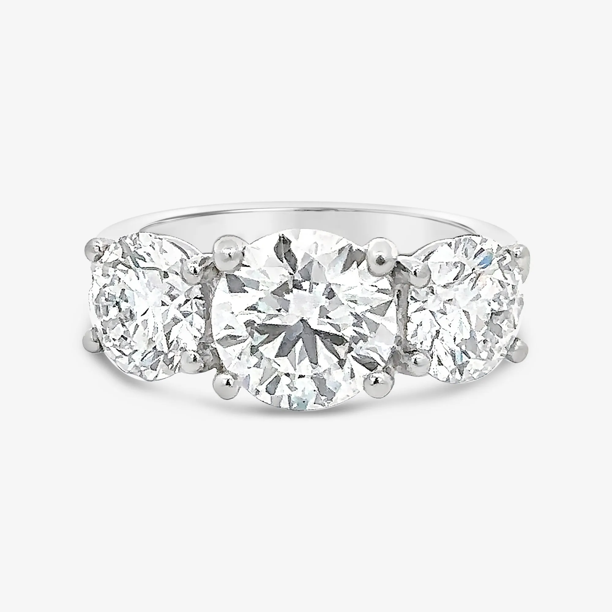 Preset 4.32CT Lab Grown Round 3 Stone Engagement Ring