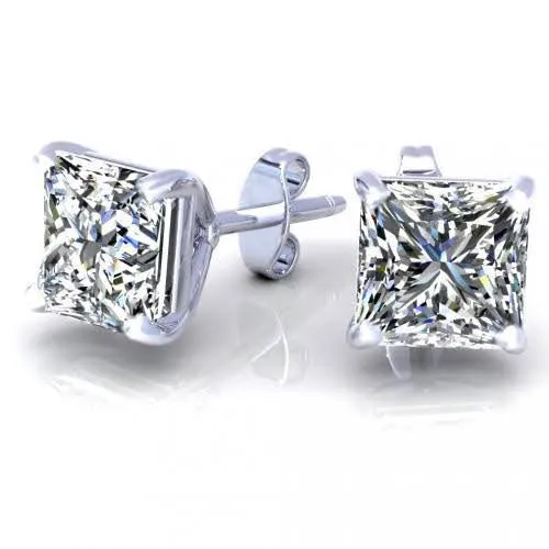 Reduced 0.25CT Round Cut Diamond Stud Earrings in 14KT White Gold