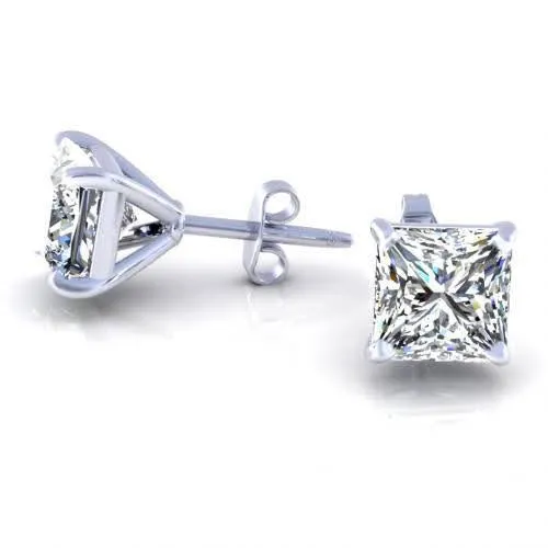 Reduced 0.25CT Round Cut Diamond Stud Earrings in 14KT White Gold