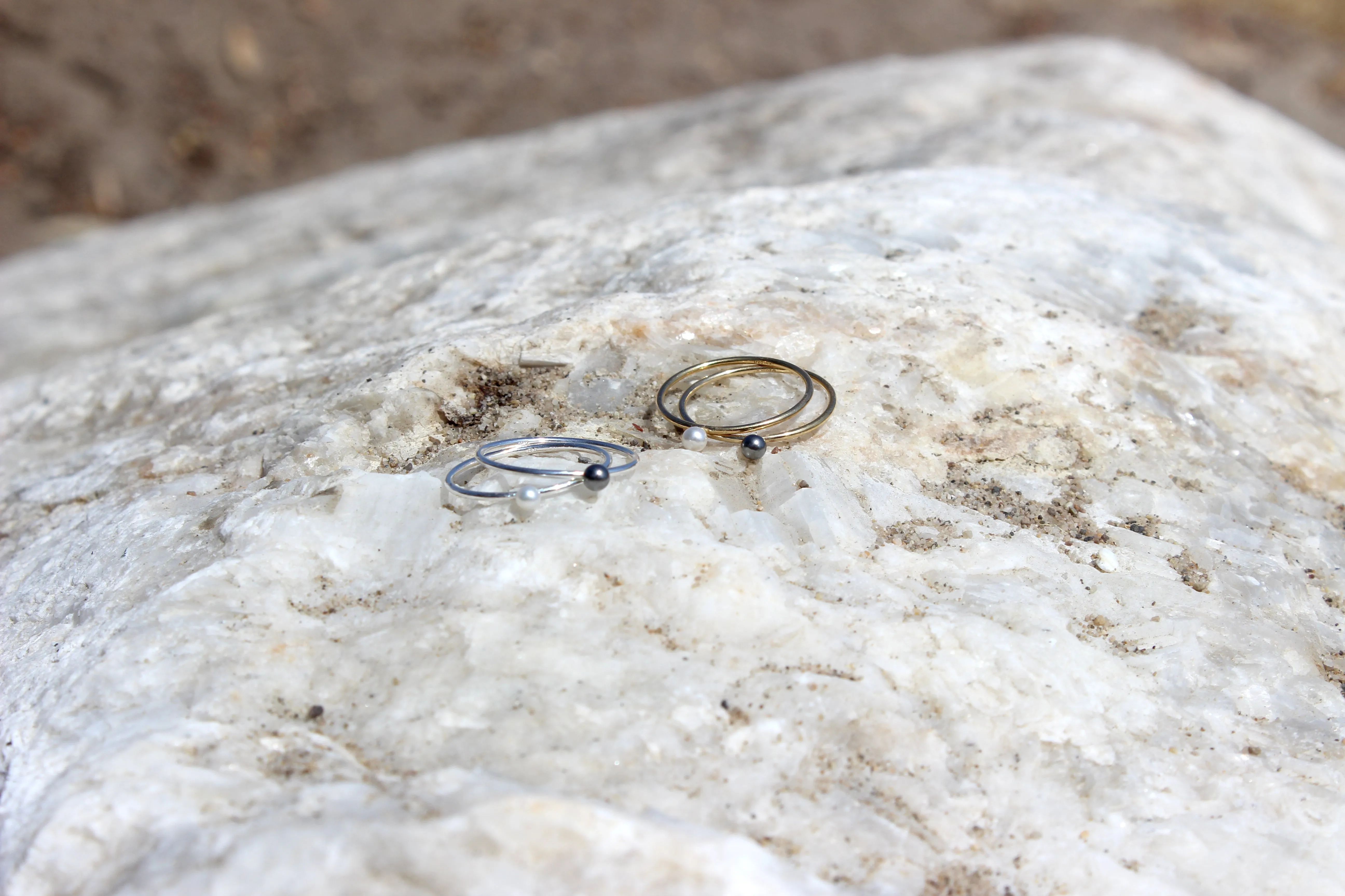 Remember // Pearl Ring, Beach Vibes, Dainty Minimalist Modern Ring, Gold, Silver // BH-R010