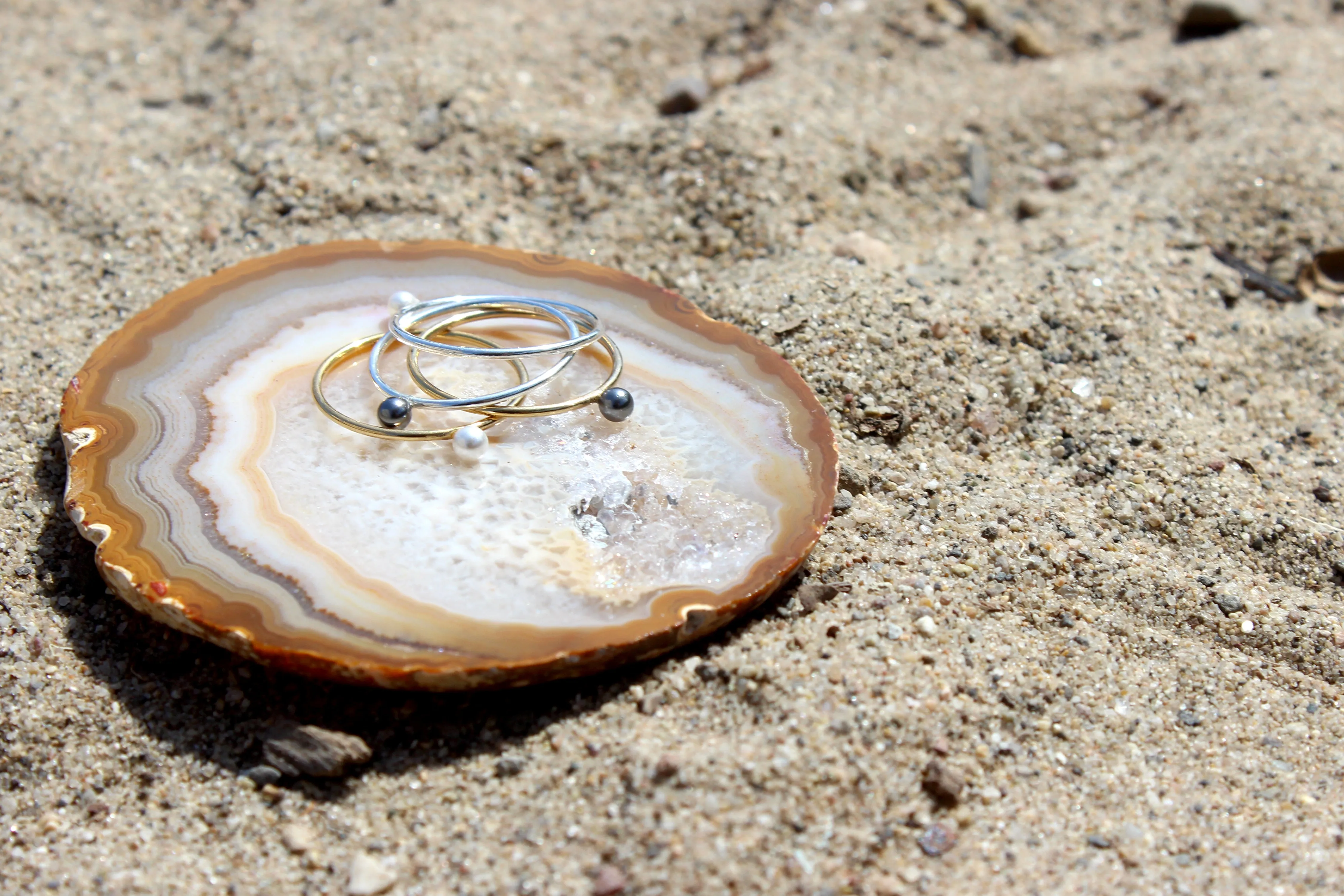 Remember // Pearl Ring, Beach Vibes, Dainty Minimalist Modern Ring, Gold, Silver // BH-R010