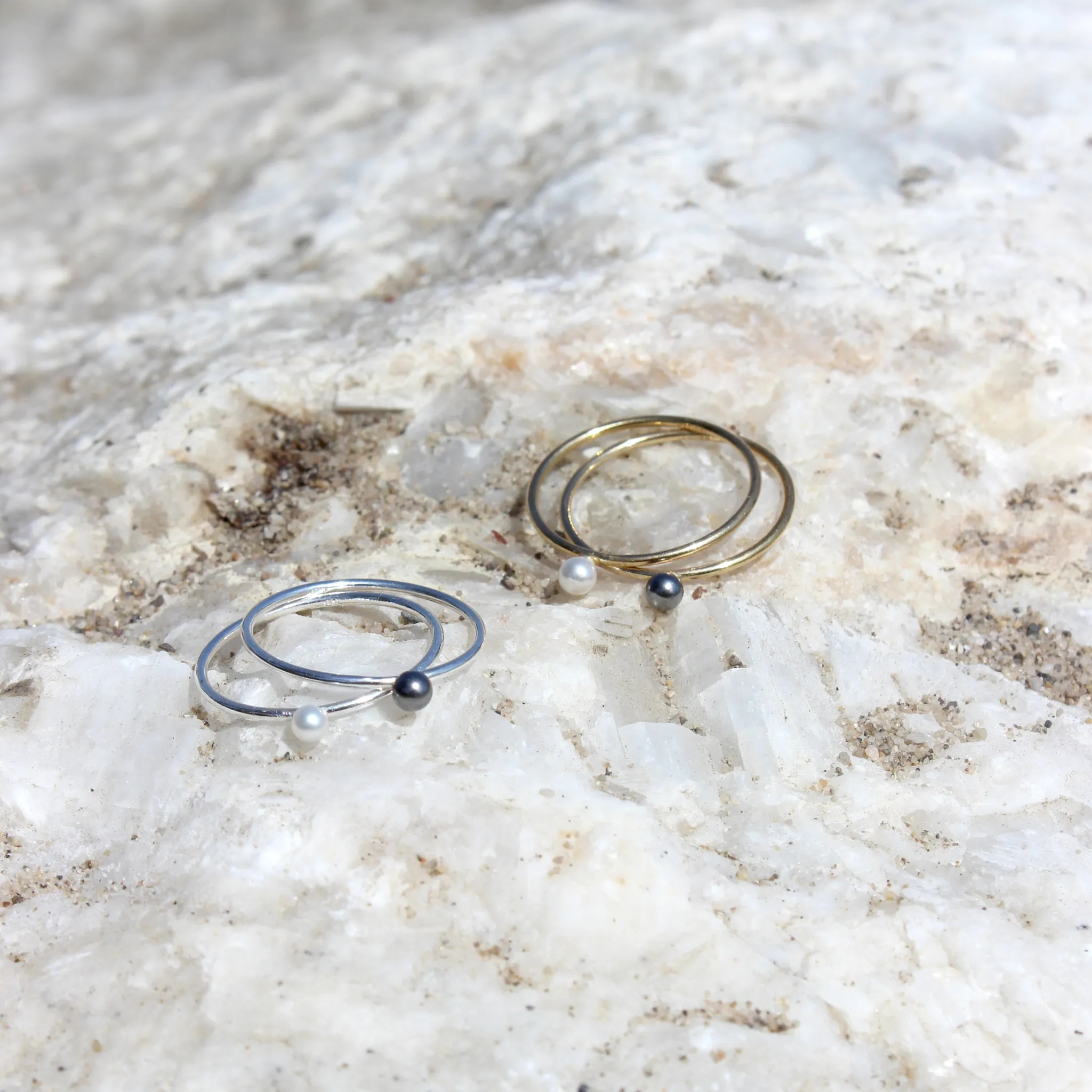 Remember // Pearl Ring, Beach Vibes, Dainty Minimalist Modern Ring, Gold, Silver // BH-R010