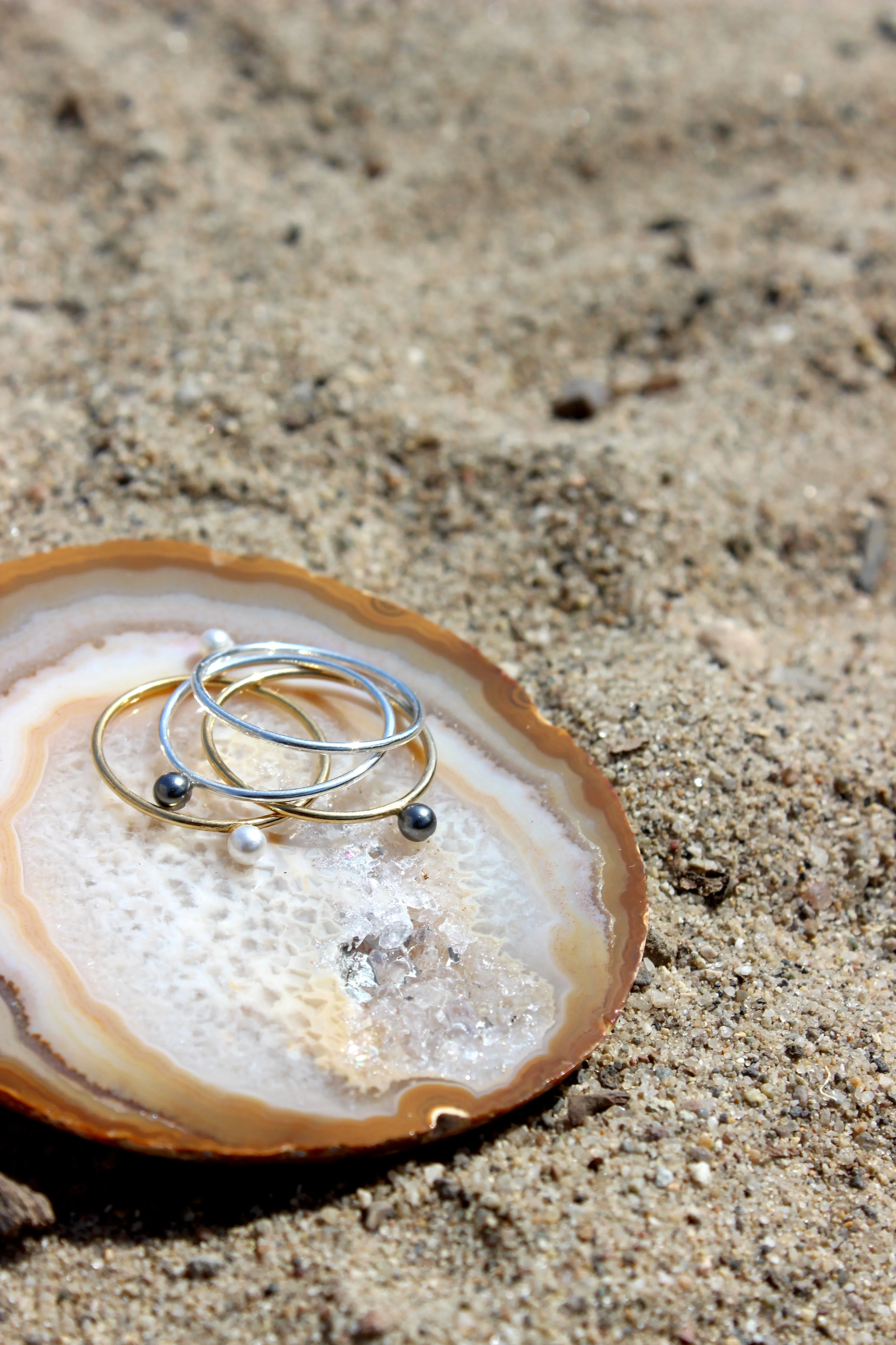 Remember // Pearl Ring, Beach Vibes, Dainty Minimalist Modern Ring, Gold, Silver // BH-R010